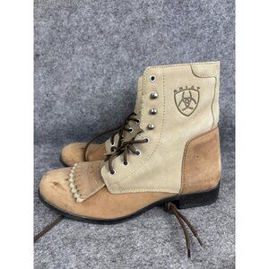 Ariat Boots Womens Size 7.5 M Tan Brown Lace Up ATS Stabilizer Leather Paddock